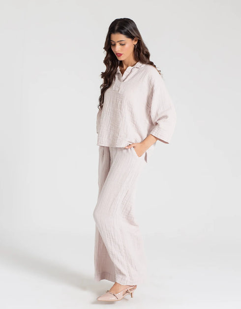 MUSLIN JHONNY COLLAR SHIRT